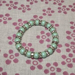 Mint Green Beaded Stretch Bracelet